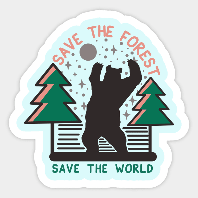 climate change - save the forest Sticker by teemarket